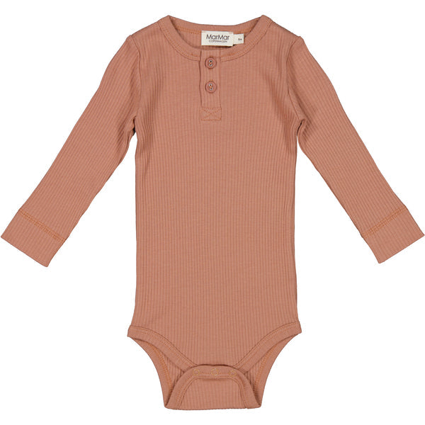 Marmar - Gerippter Langarmbody 'Body LS, Modal, Body, Baby - Soft Hazel'