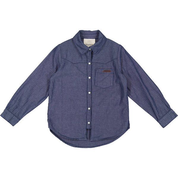 Marmar - Hemd 'Theo, Chambrey - Dark Denim Blue'