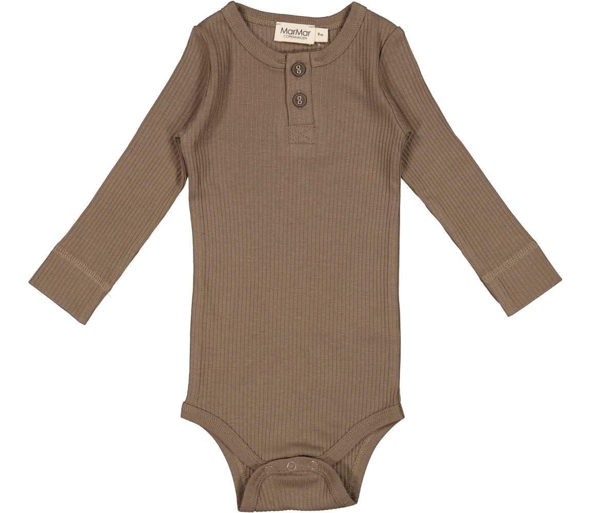 Marmar - Gerippter Langarmbody 'Body LS, Modal, body and romper - Terre'