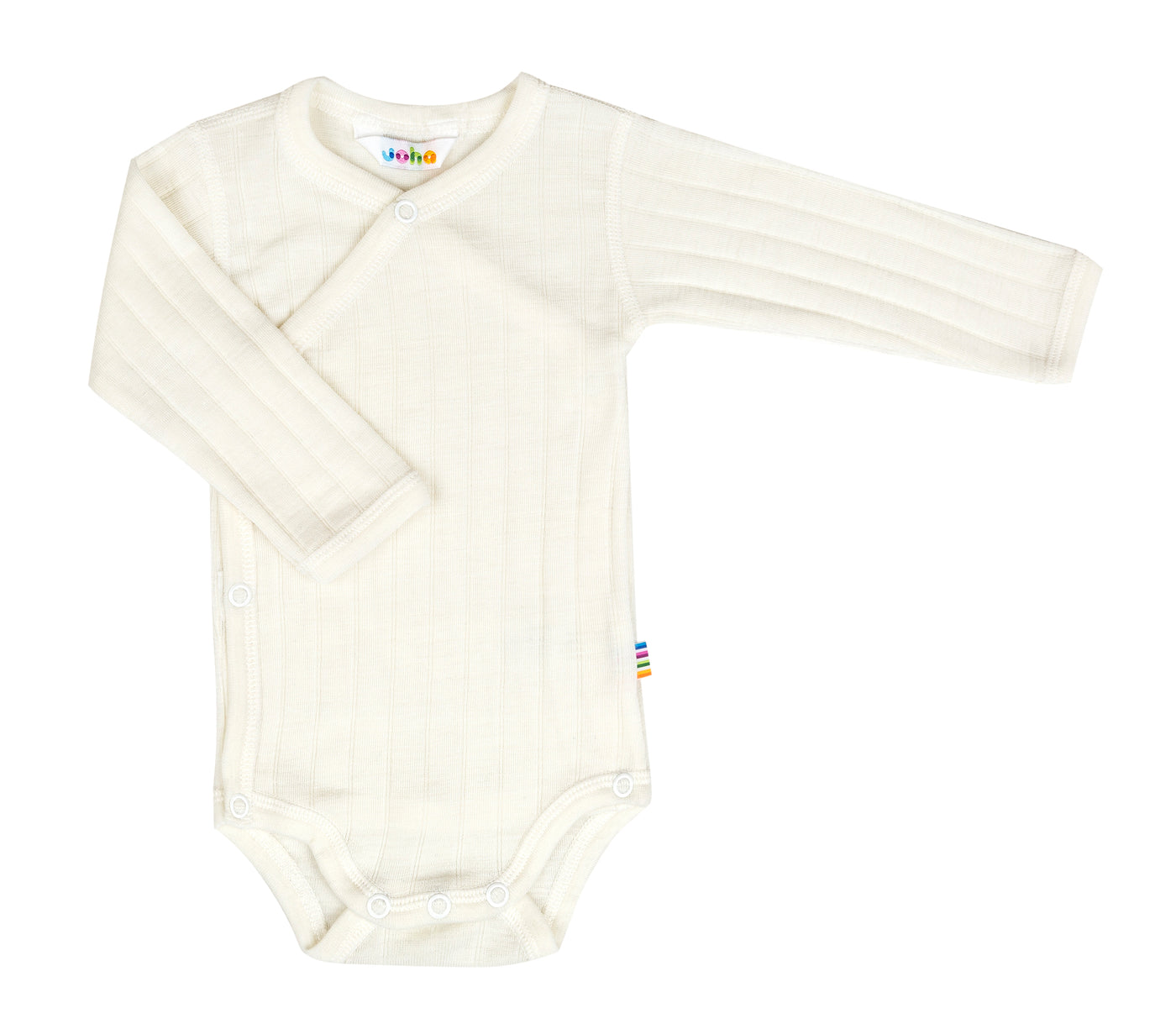 Joha - Wickelbody aus Wolle/seide 'Wrap-around body - Natur'
