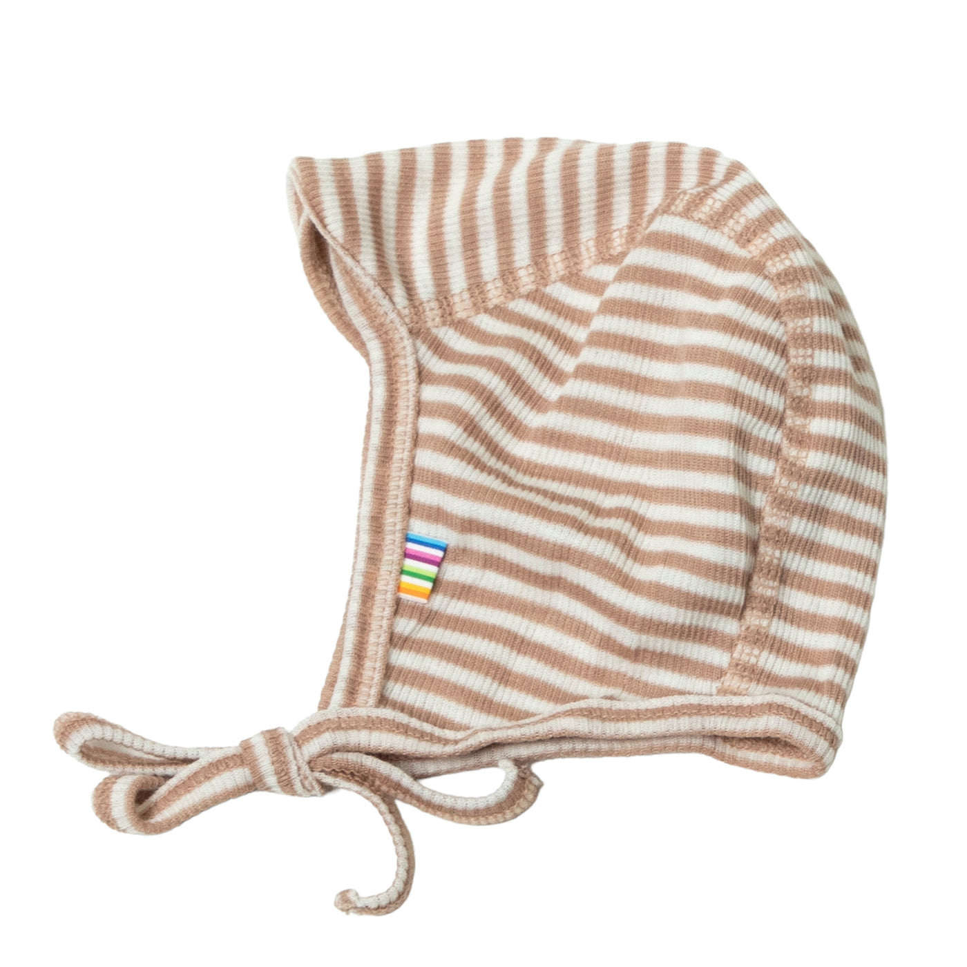Joha - Mütze aus Wolle/Seide 'Helmet - Light Braun Striped'