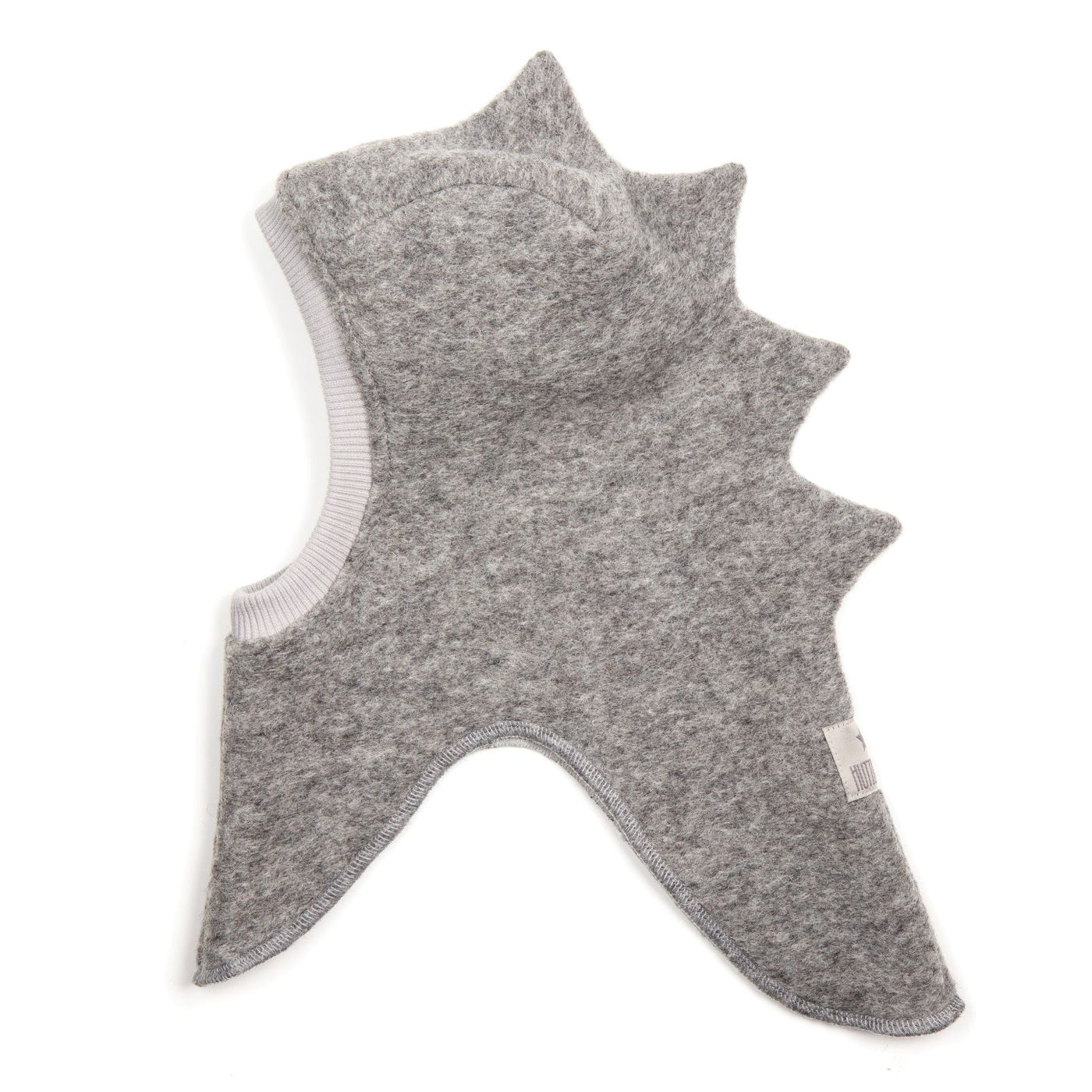 Huttelihut - Kinder Schlupfmütze 'Balaclava Triangles Wool 3003 DINO WOOL - Light Grey'