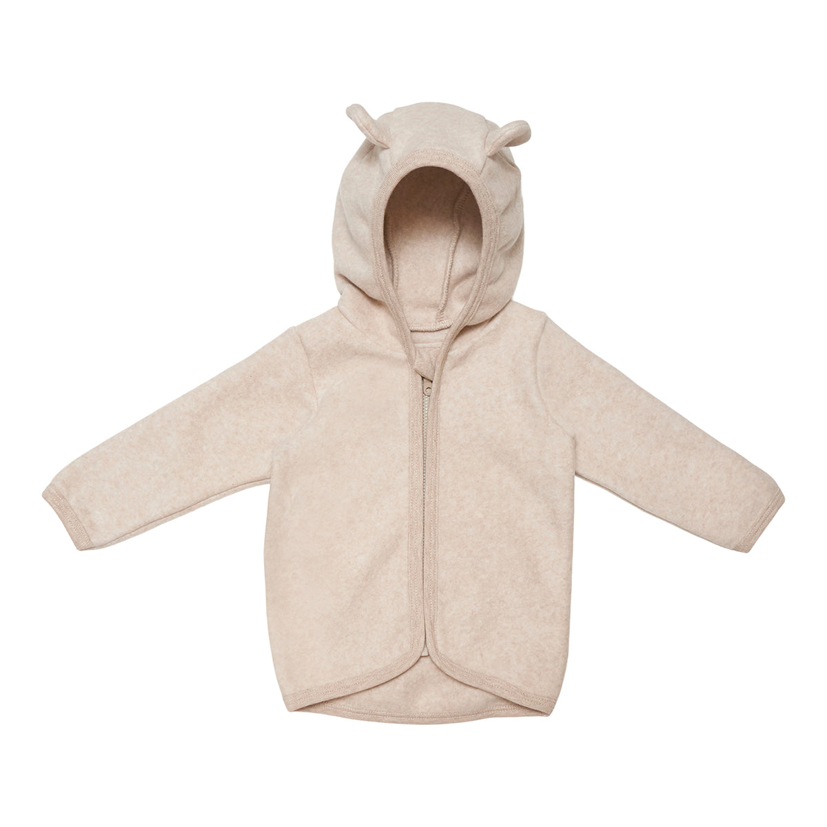 Huttelihut - Jacke mit Ohren 'FLUFFY Babyjacket Heavyweight Soft Cotton - Camel'