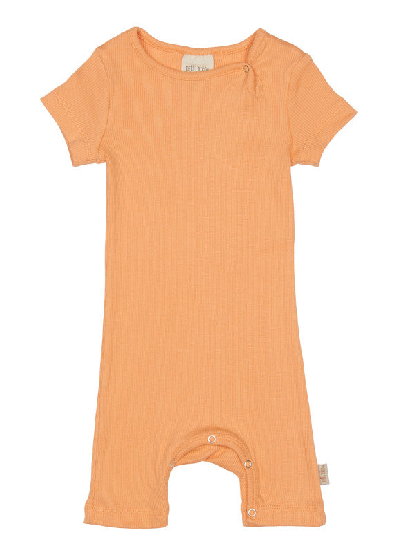 Petit Piao - Kurzarm Strampler 'Jumpsuit S/S Modal - Peach Naught'