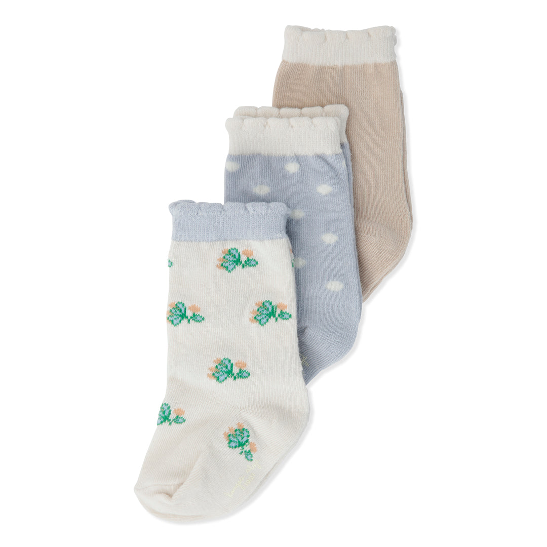 Konges Slojd - Socken '3 PACK RIB FRILL FLOWER SOCKS- TUTI