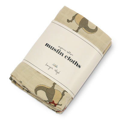 Konges Slojd - Mulltücher '3 PACK MUSLIN CLOTH GOTS - DANSOSAURUS'