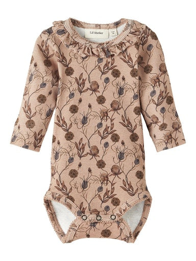 Lil Atelier - Langarmbody 'NBFGAYA LS SLIM BODY LIL - Almondine'