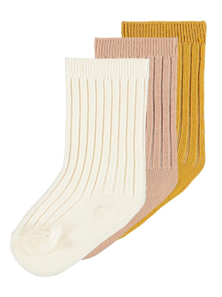 Lil Atelier - Socken 'NMMELOVE 3 PACK SOCK STRIPE AU LIL - Almondine'