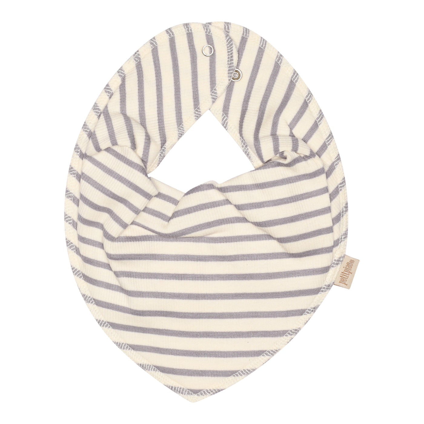 Petit Piao - Lätzchen 'BIB MODAL STRIPED - Dusty Lavender/Offwhite'