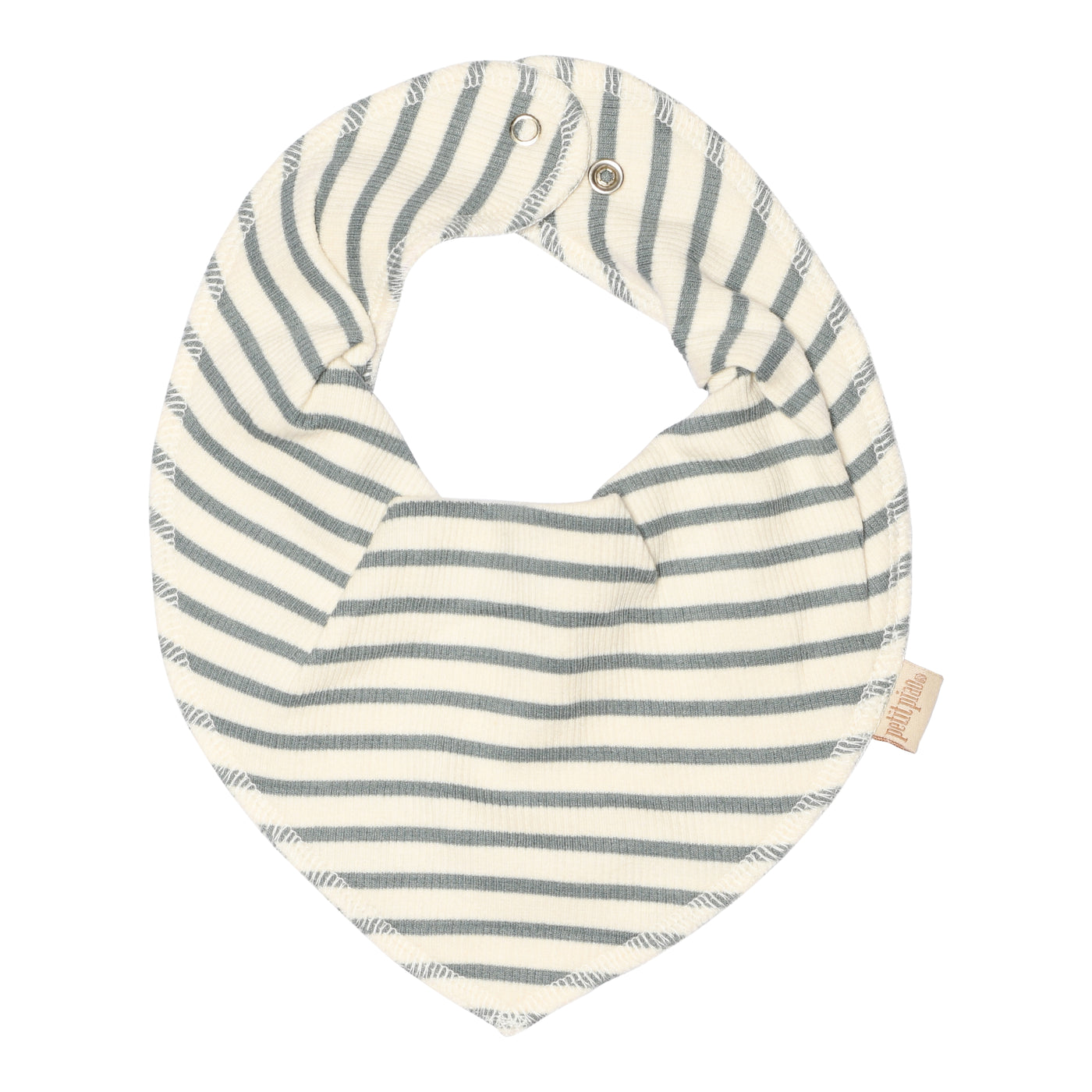 Petit Piao - Lätzchen 'BIB MODAL STRIPED - Light Petrol/Offwhite'