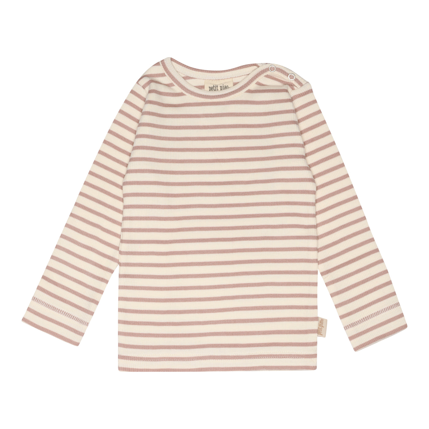 Petit Piao - Langarm-Shirt 'T-shirt L/S  Modal Striped - Adobe Rose/Offwhite'