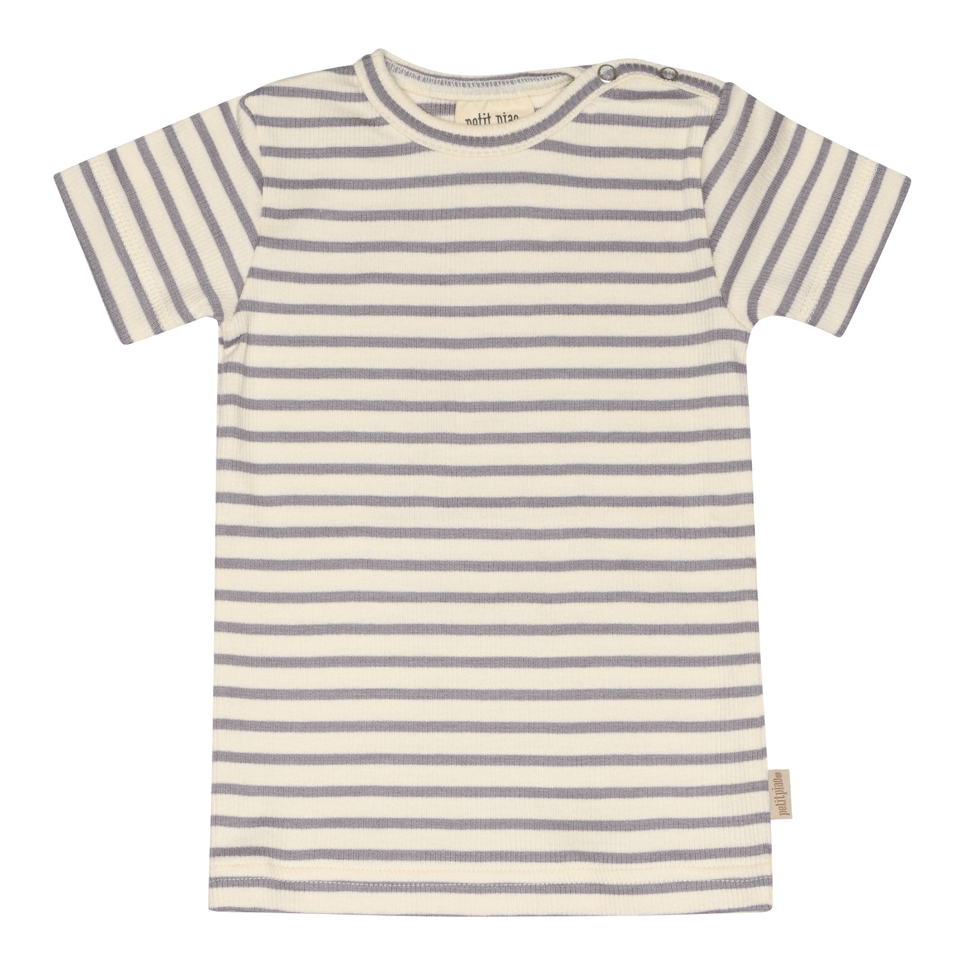 Petit Piao - Kurzarm Shirt 'T-SHIRT S/S MODAL STRIPED - Dusty Lavender/Offwhite'