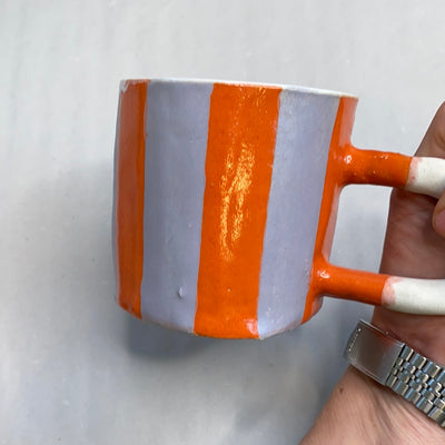 The Clay Play - Kaffebecher 'S-mug 8-10 cm - Stripes‘