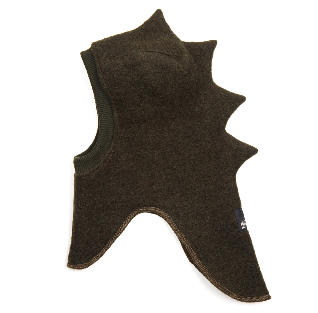 Huttelihut - Kinder Schlupfmütze 'DINO E-hut Wool - Dark Green'