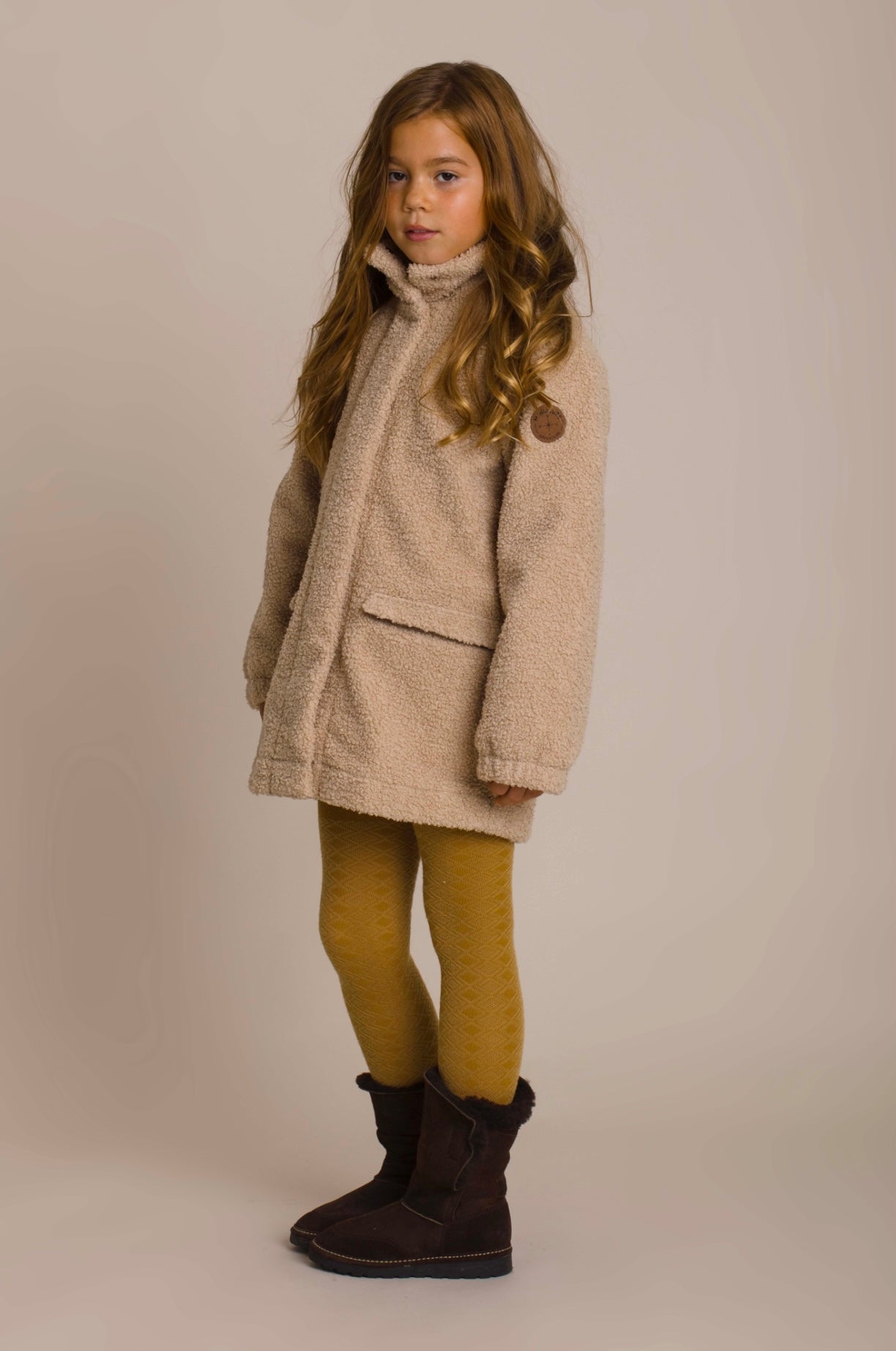 Mini A Ture - Teddy Mantel 'Cesille Jacket, K - Doeskind Sand'