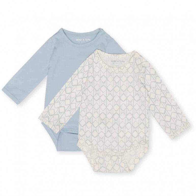 Mini A Ture - Langarmbody 'Yomi Body GOTS 2 PACK - Blue'